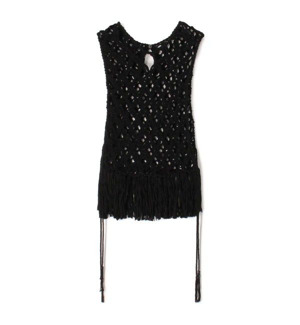 Edition「フリンジニット ノースリーブトップス」|ニット・セーター|19 ブラック