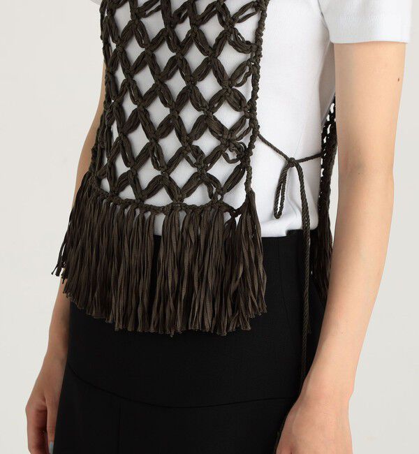 Edition「フリンジニット ノースリーブトップス」|ニット・セーター|