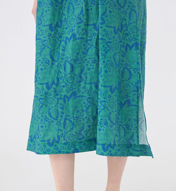 SOULEIADO「リネンプリント ノースリーブワンピース」|ワンピース|