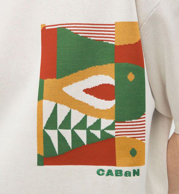 CABaN「CABaN フィッシュジャカード ハーフスリーブプルオーバー」|ニット・セーター|