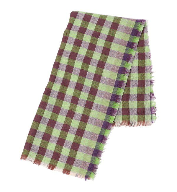TOMORROWLAND GOODS「EPICE ウール チェックストール」|ストール|54 グリーン系