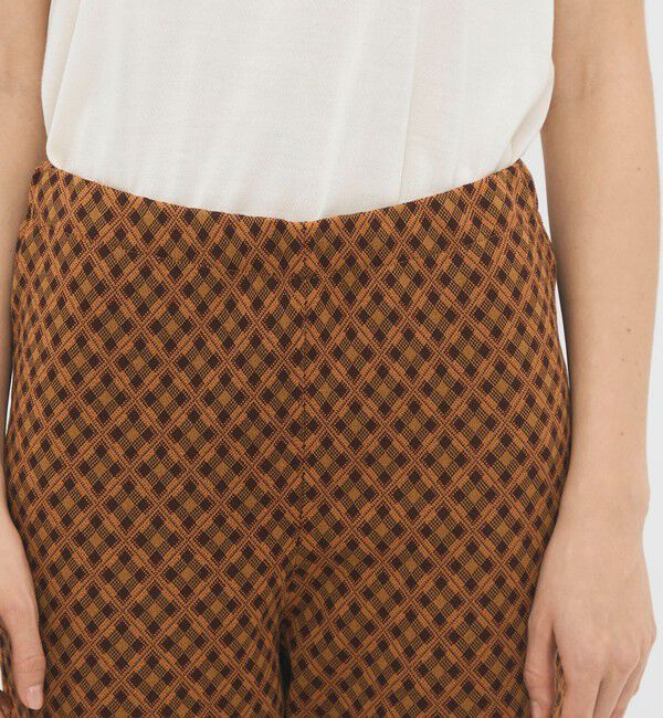 CABaN「コットンポリエステル チェックジャカード セミフレアニットパンツ」|ニット・セーター|