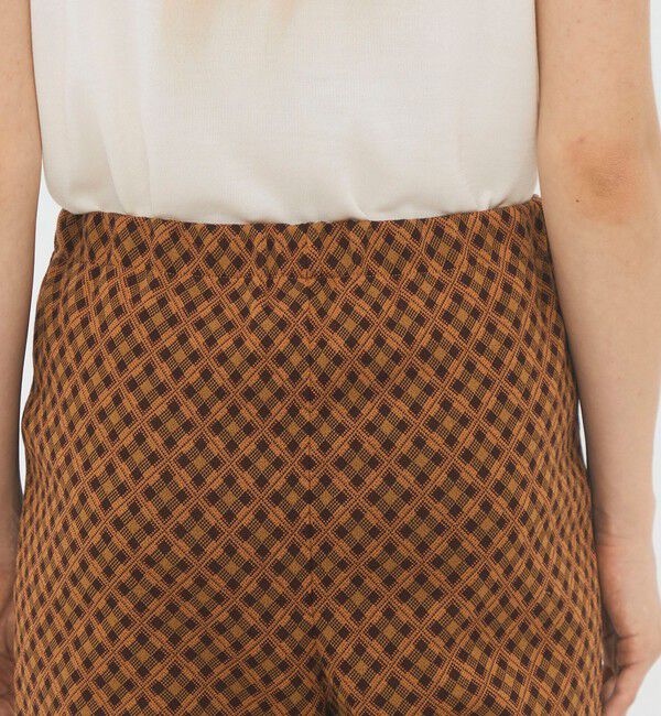 CABaN「コットンポリエステル チェックジャカード セミフレアニットパンツ」|ニット・セーター|