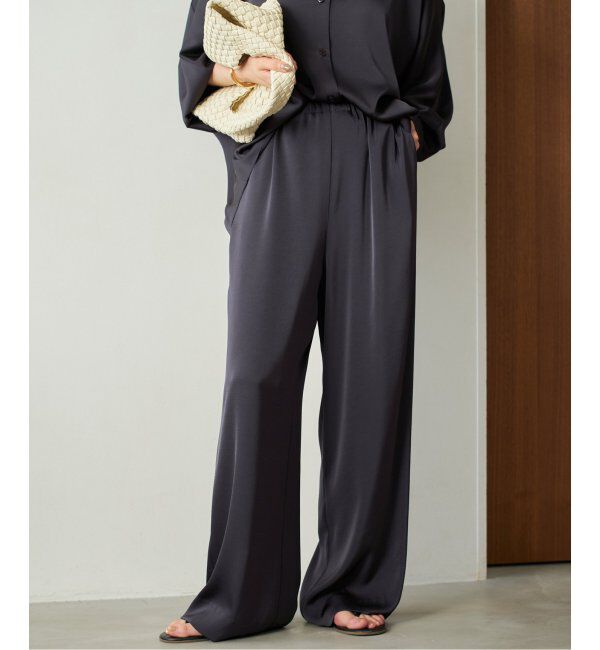 Plage「dull satin relax パンツ」|その他|ネイビー
