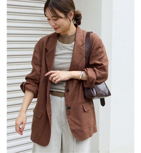 JOURNAL STANDARD「《追加2》リネン SB-2B ジャケット」|テーラードジャケット|ブラウン