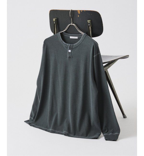 JOURNAL STANDARD「OE バック ピグメント ヘンリー ネック ロンT」|Tシャツ・カットソー|ブラック A