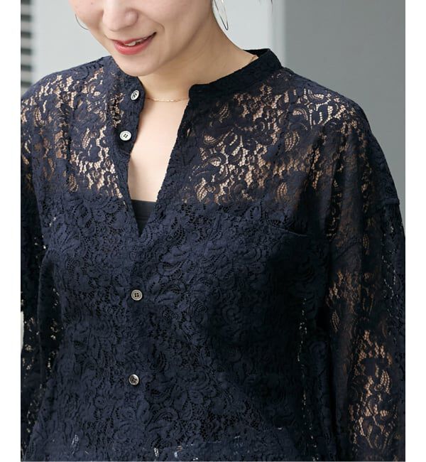 JOURNAL STANDARD「《WEB限定予約》スタンドカラーレースロングスリーブブラウス」|シャツ・ブラウス|