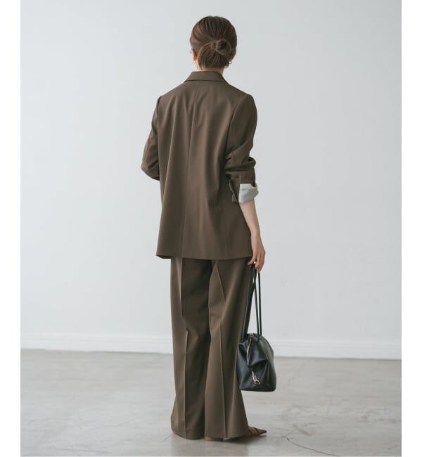 NOBLE「《追加》【洗える】エステルツイルストレッチスラックスパンツ 8」|スラックス|