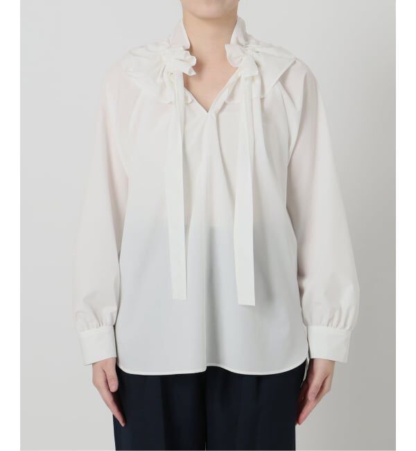  「《予約》【洗える】フリルカラーブラウス」|シャツ・ブラウス|