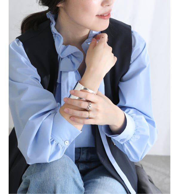  「《予約》【洗える】フリルカラーブラウス」|シャツ・ブラウス|