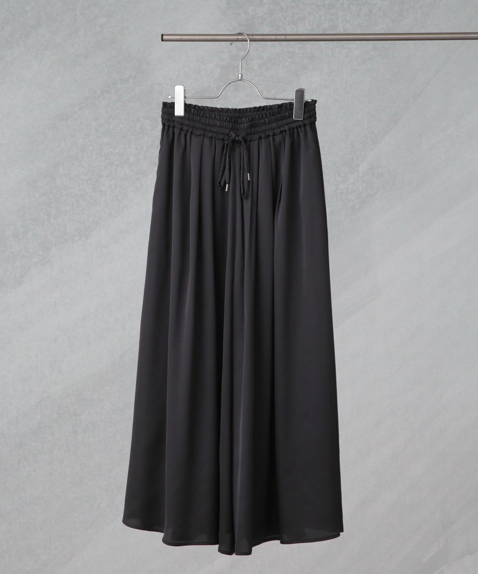 nano･universe「サテンギャザースカートパンツ（セットアップ可）」|チノ|