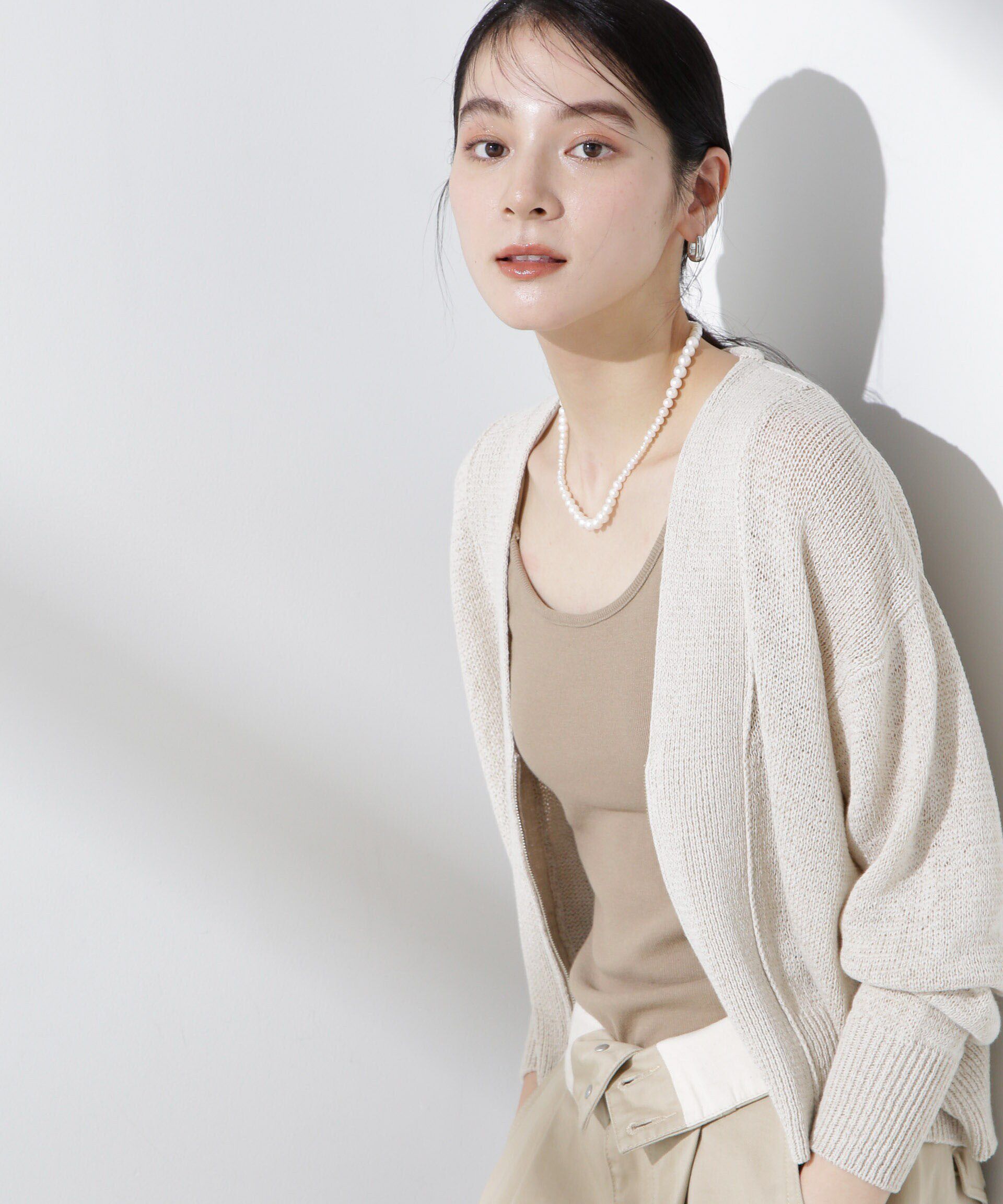 nano･universe「カップ付きバッククロスキャミソール」|Tシャツ・カットソー|グレージュ3