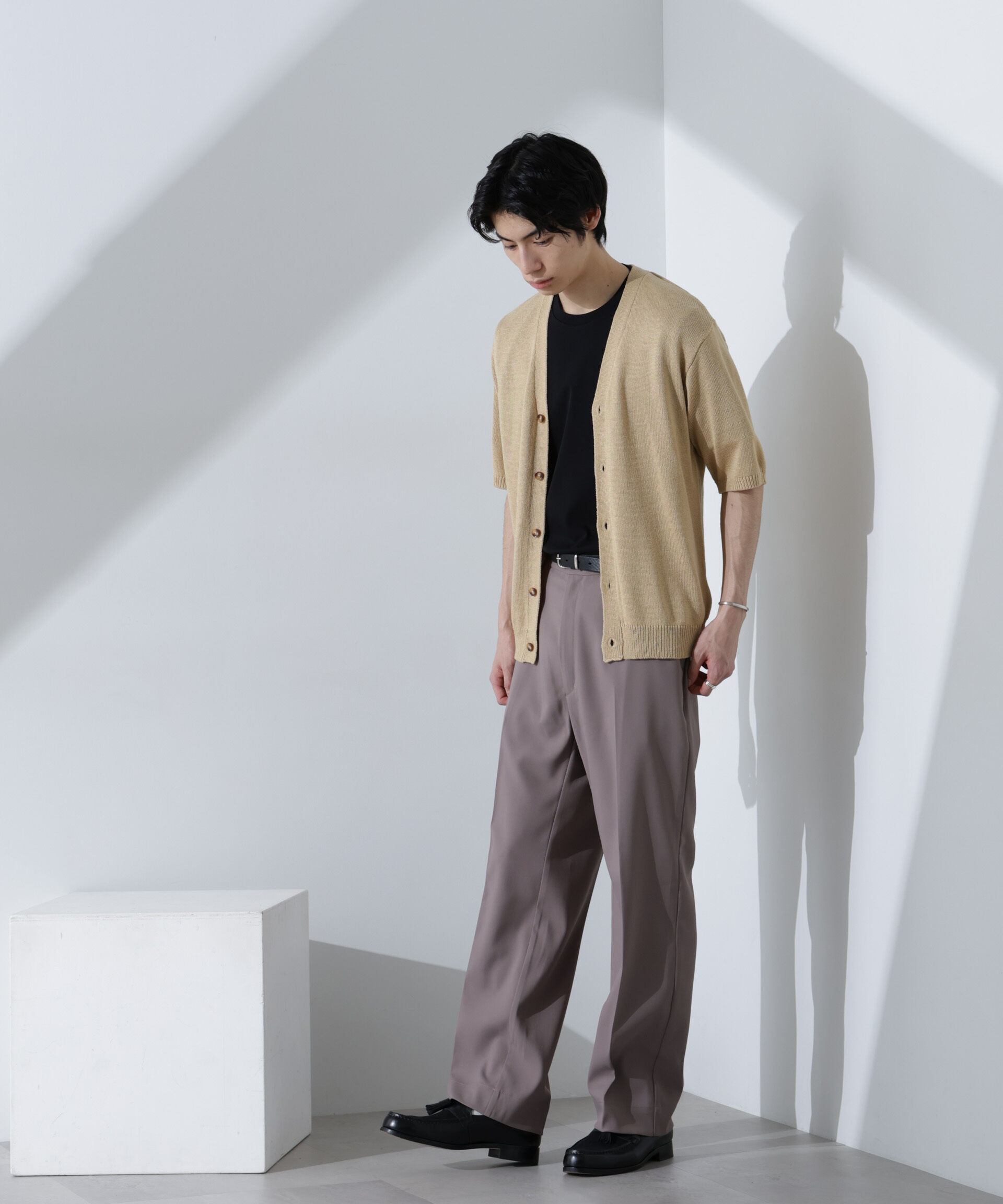 nano･universe「コットンライクニットカーディガン 半袖」|ニット・セーター|