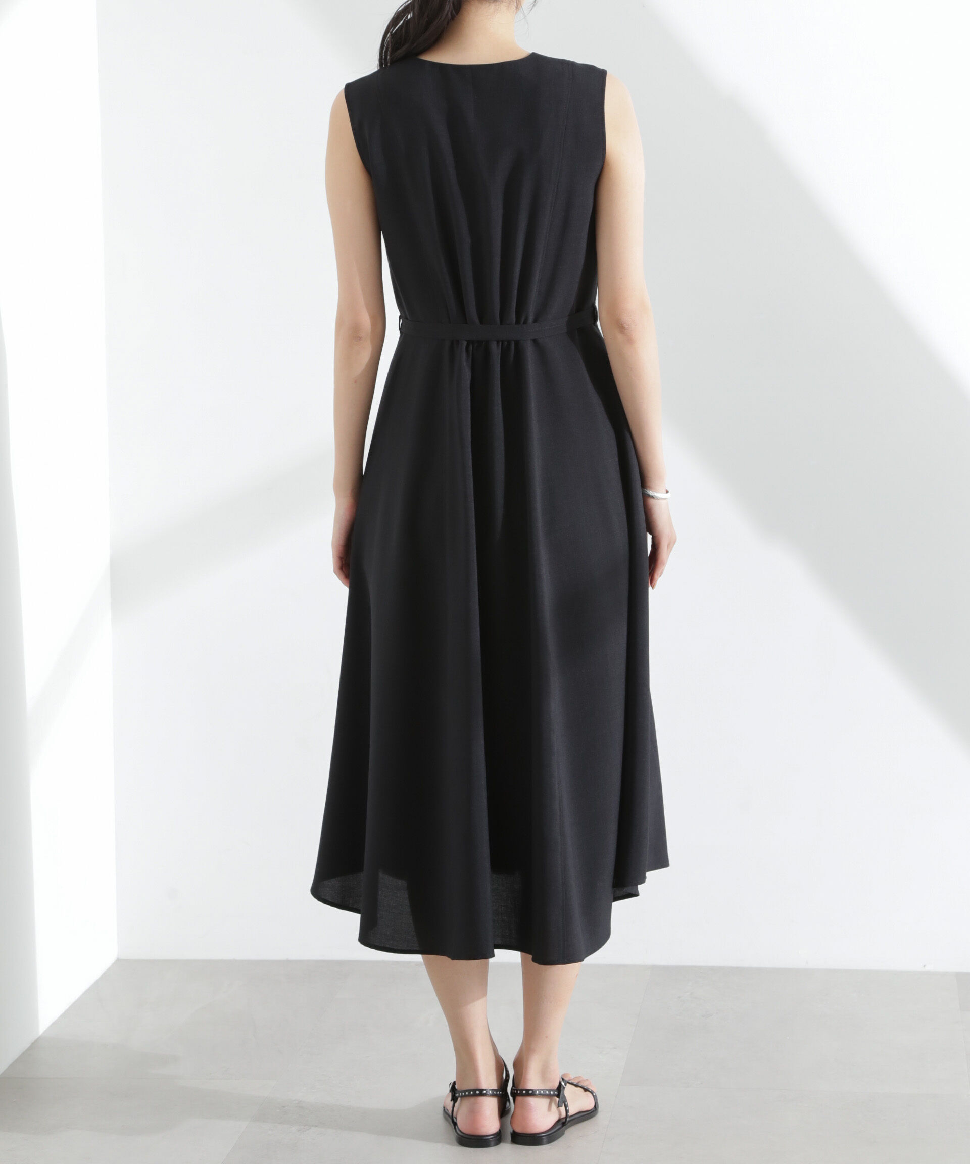 nano･universe「メランジドライ ベルト付きVネックワンピース」|ワンピース|