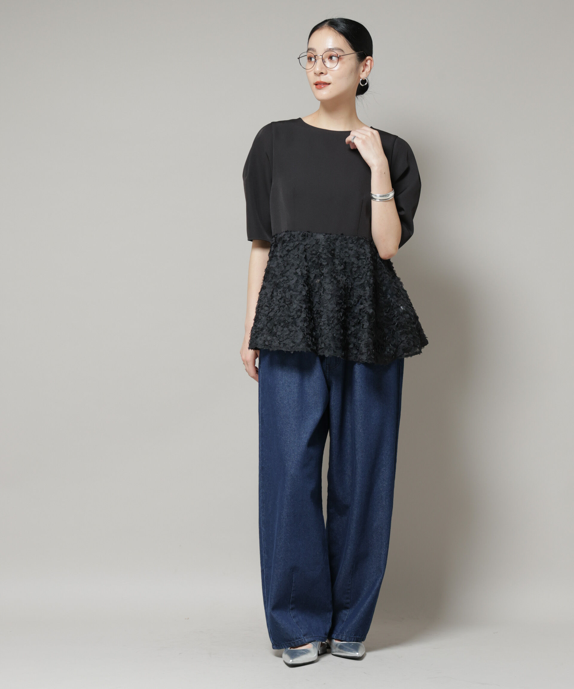 nano･universe「ドロストデニムパンツ(セットアップ可)」|チノ|