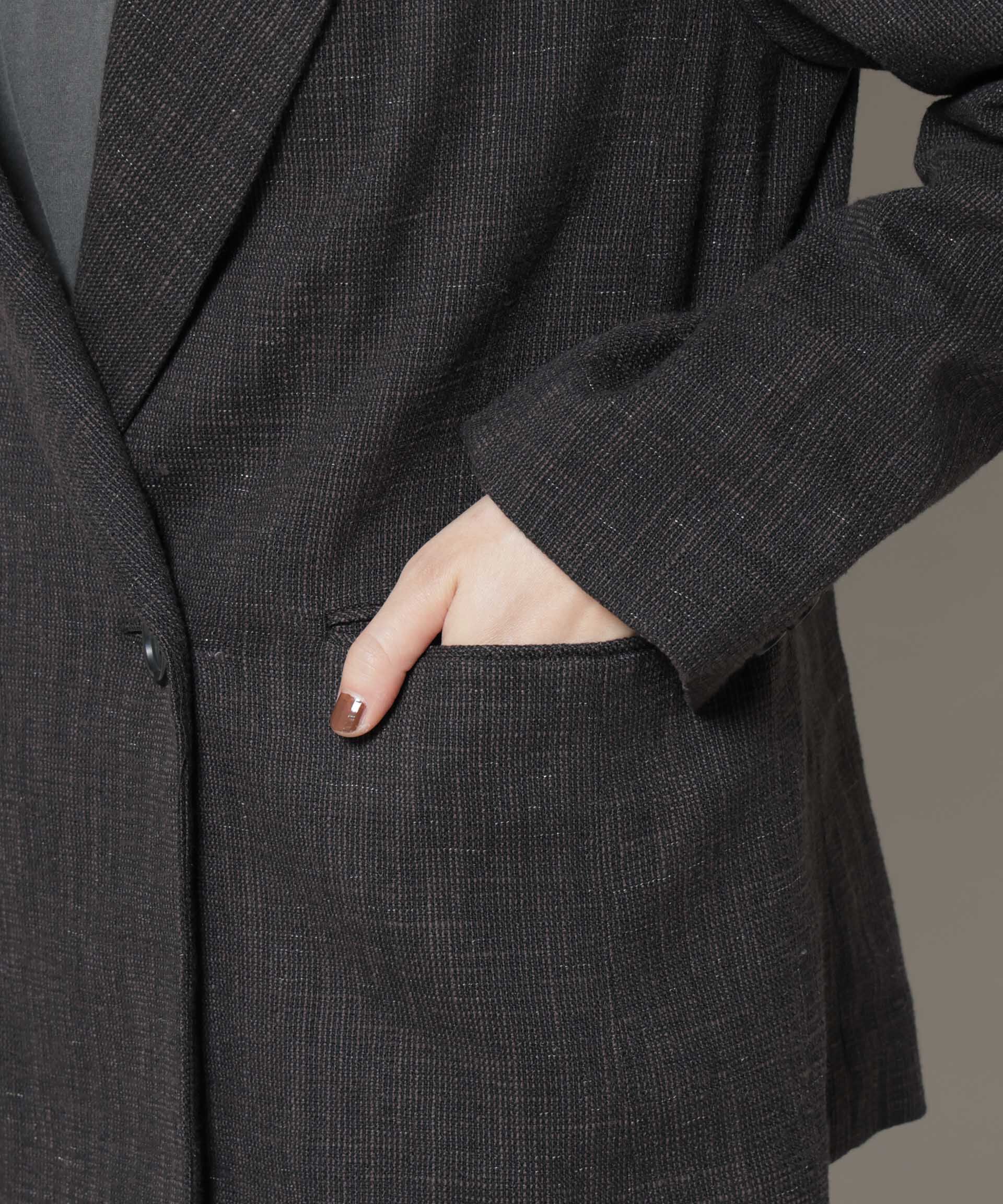 nano･universe「ツイードセミダブルジャケット(セットアップ可)」|テーラードジャケット|