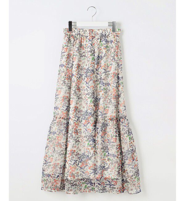 自由区「【セットアップ対応】ボタニカルフラワープリントティアード スカート」|スカート|