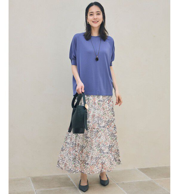 自由区「【セットアップ対応】ボタニカルフラワープリントティアード スカート」|スカート|