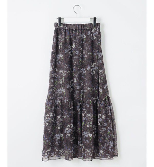 自由区「【セットアップ対応】ボタニカルフラワープリントティアード スカート」|スカート|
