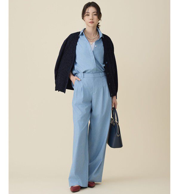 自由区「【セットアップ対応】ソフトリネンダンガリーワイド パンツ」|その他|