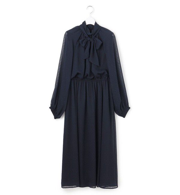 23区「【APPLAUDIR】ドットクレープシフォン ドレス」|ドレス|ネイビー系