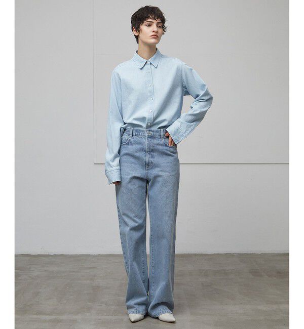 BEIGE,「【洗える】DELAUP / ダンガリー風コットンデニムシャツ」|シャツ・ブラウス|