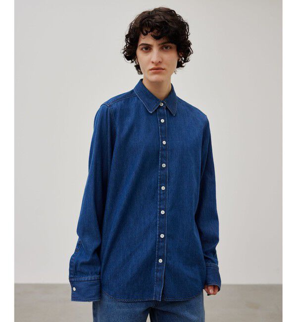 BEIGE,「【洗える】DELAUP / ダンガリー風コットンデニムシャツ」|シャツ・ブラウス|Indigo