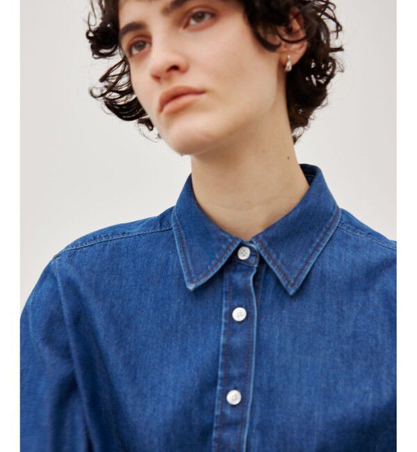 BEIGE,「【洗える】DELAUP / ダンガリー風コットンデニムシャツ」|シャツ・ブラウス|