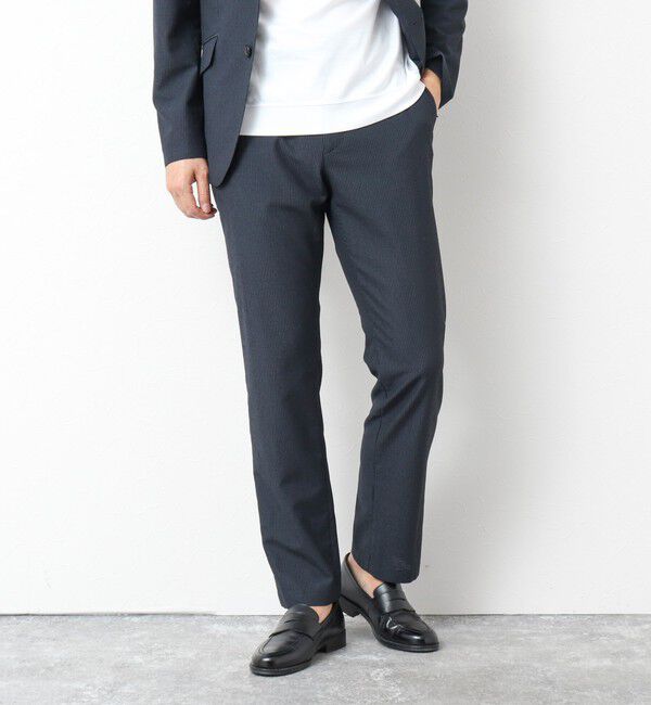 NOLLEY'S goodman「《ビジカジ/セットアップ対応》ドットサッカーストレッチパンツ 25SS」|チノ|ネイビー