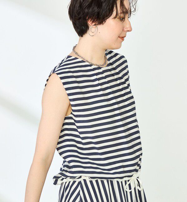 NOLLEY'S「《セットアップ対応》ドビーボーダータックブラウス」|シャツ・ブラウス|