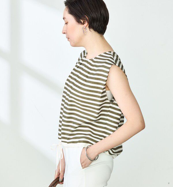 NOLLEY'S「《セットアップ対応》ドビーボーダータックブラウス」|シャツ・ブラウス|