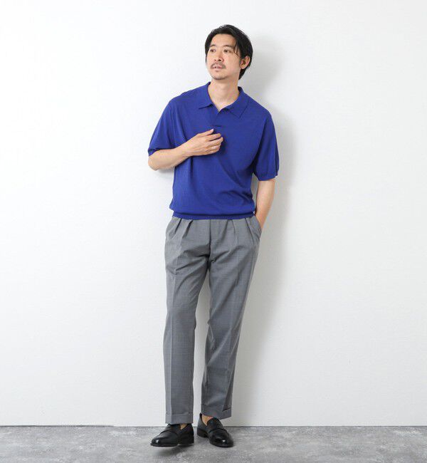 NOLLEY'S goodman「《PIMA COTTON》成型半袖 NSN スキッパーニットポロシャツ 25SS」|ポロシャツ|