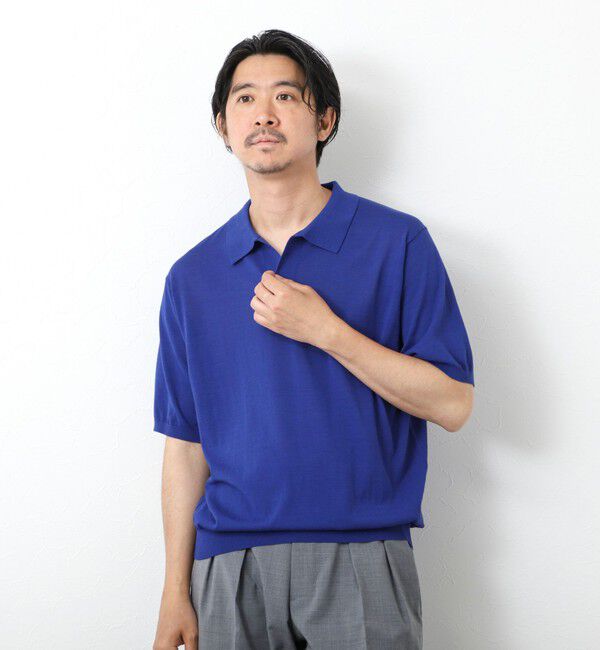 NOLLEY'S goodman「《PIMA COTTON》成型半袖 NSN スキッパーニットポロシャツ 25SS」|ポロシャツ|