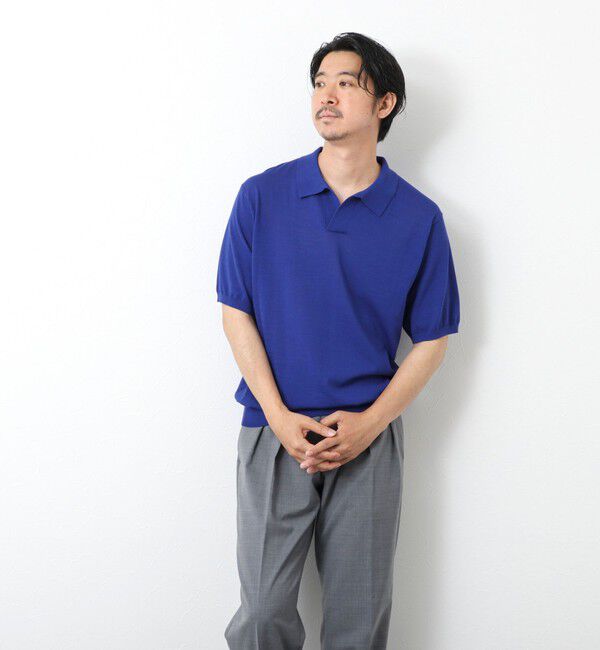 NOLLEY'S goodman「《PIMA COTTON》成型半袖 NSN スキッパーニットポロシャツ 25SS」|ポロシャツ|