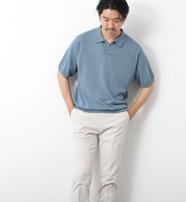NOLLEY'S goodman「《PIMA COTTON》成型半袖 NSN スキッパーニットポロシャツ 25SS」|ポロシャツ|