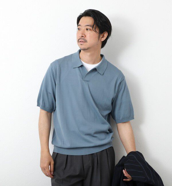 NOLLEY'S goodman「《PIMA COTTON》成型半袖 NSN スキッパーニットポロシャツ 25SS」|ポロシャツ|