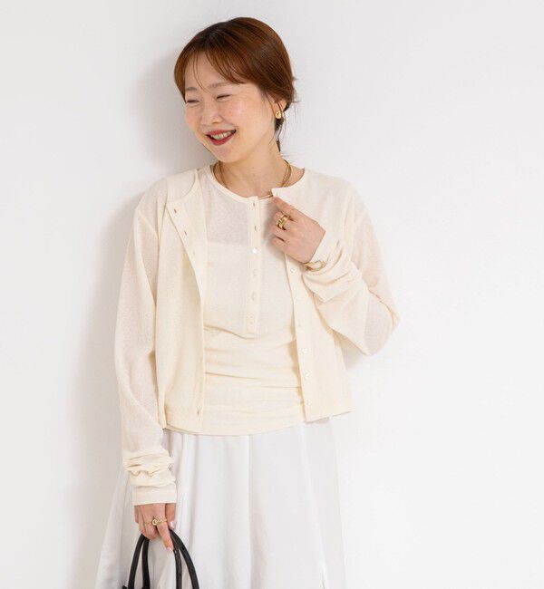 NOLLEY'S「《アンサンブル対応》シアーワッフル2WAYカーディガン」|カーディガン|