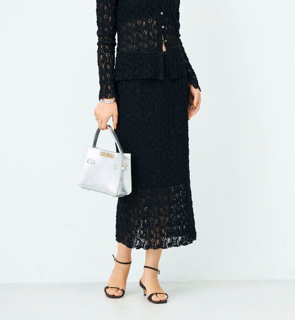 NOLLEY'S sophi「ウォッシャブルストレッチレースタイトスカート」|タイト|ブラック