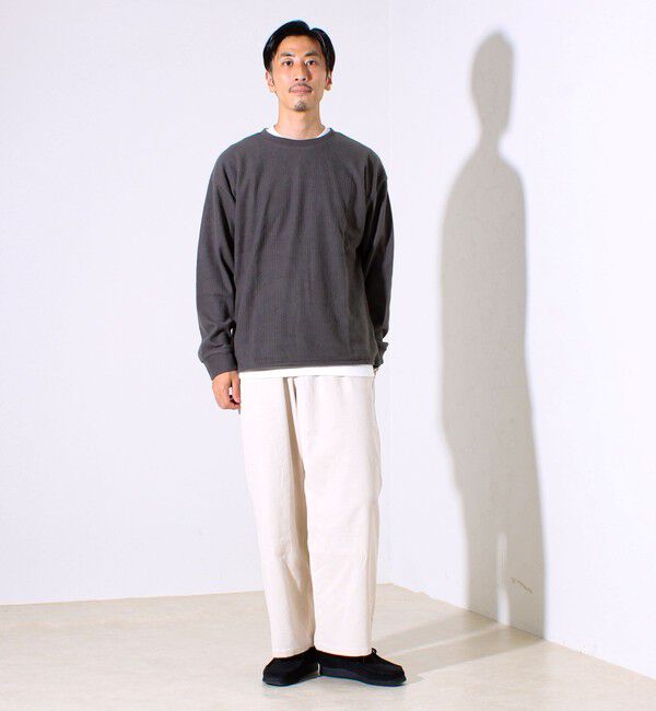 GLOSTER「【レイヤードに最適】起毛ワッフル 裾ドロストロンT」|Tシャツ・カットソー|