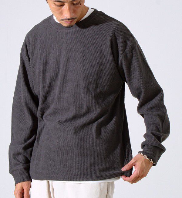 GLOSTER「【レイヤードに最適】起毛ワッフル 裾ドロストロンT」|Tシャツ・カットソー|