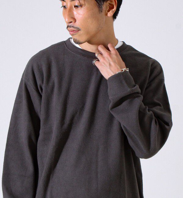 GLOSTER「【レイヤードに最適】起毛ワッフル 裾ドロストロンT」|Tシャツ・カットソー|