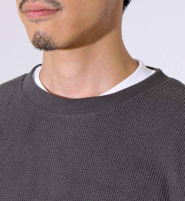 GLOSTER「【レイヤードに最適】起毛ワッフル 裾ドロストロンT」|Tシャツ・カットソー|