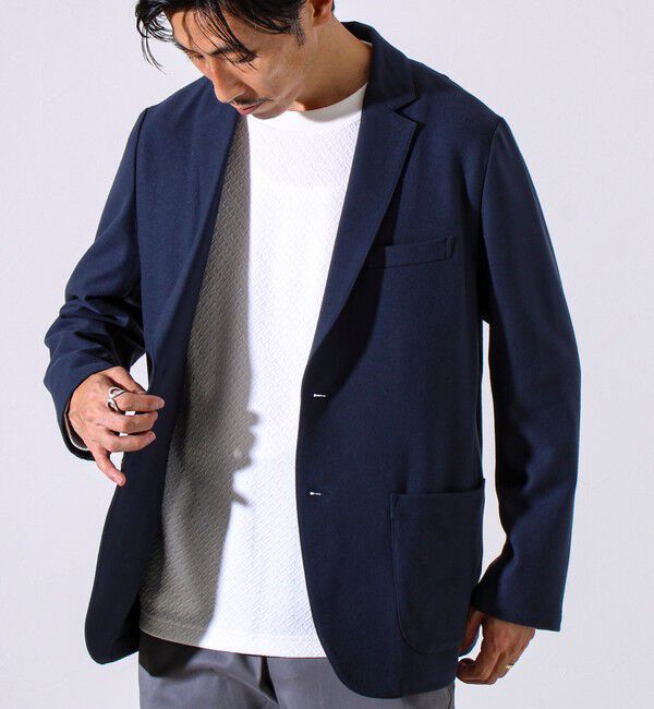 GLOSTER「【オンオフ兼用の大人カジュアルジャケット】両面起毛 ストレッチジャケット」|テーラードジャケット|