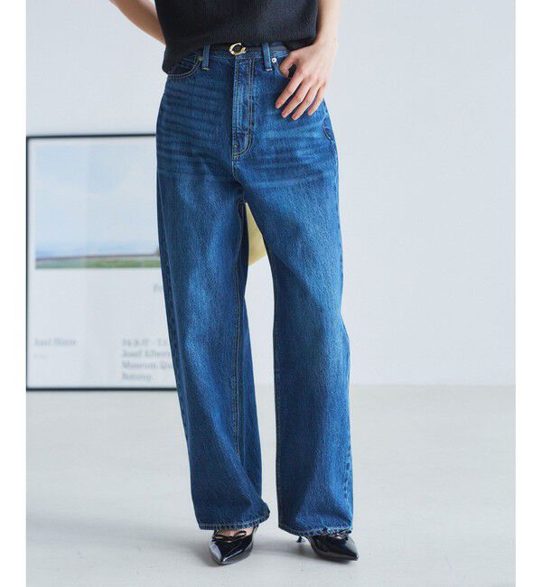 VIS「【洗える】ハイウエストルーズワイドデニム」|デニム|