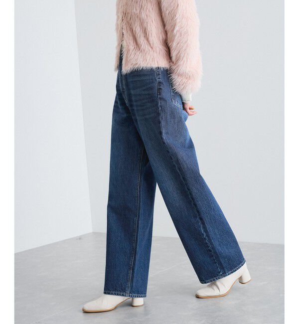 VIS「【洗える】ハイウエストルーズワイドデニム」|デニム|