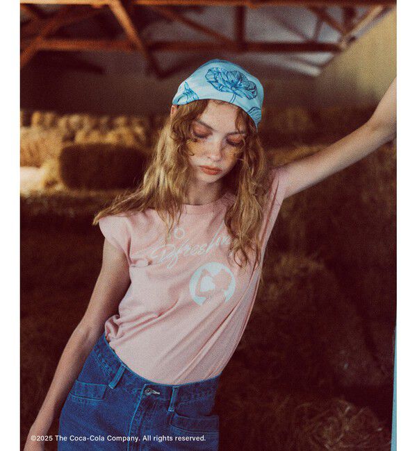 VIS「【Coca-Cola】VIS別注ロゴプリントフレンチTシャツ」|Tシャツ・カットソー|ピンク(63)