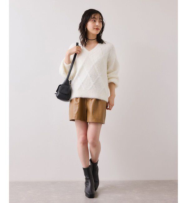 VIS「アーガイルフェザーニット/2WAY・イージーケア」|ニット・セーター|