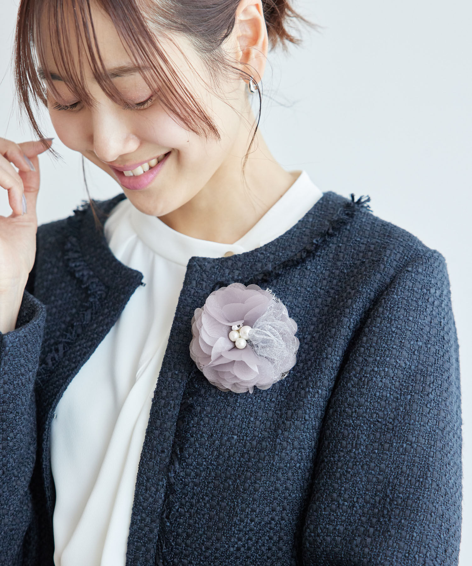 ROPE PICNIC PASSAGE「ラメチュールコサージュ」|ブローチ・コサージュ|