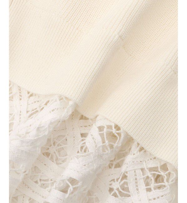 ADAM ET ROPE'「バテンレースコンビニットカーディガン」|カーディガン|