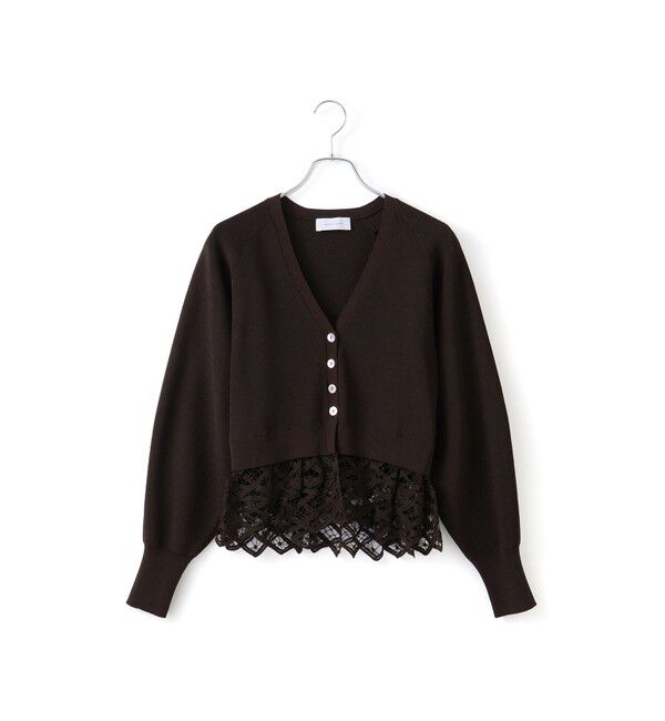 ADAM ET ROPE'「バテンレースコンビニットカーディガン」|カーディガン|
